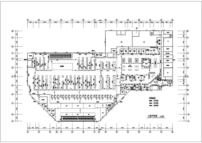 某大型3层框架结构连锁超市全套平面设计CAD图纸_图1