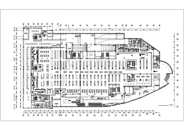 某大型3层框架结构连锁超市全套平面设计CAD图纸-图二