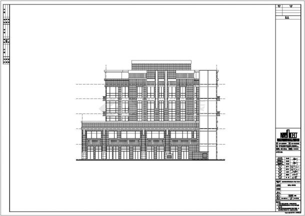 某城镇5000平米左右五层框架结构商业综合楼全套建筑设计CAD图纸-图一
