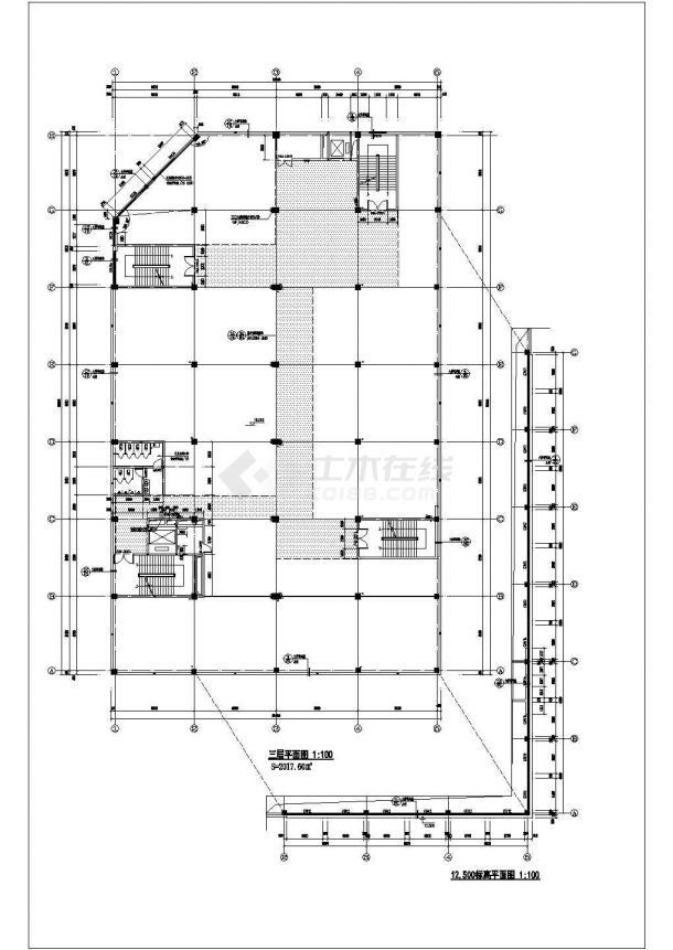 某社区1万平米5+1层框架结构农贸中心全套建筑设计CAD图纸-图二