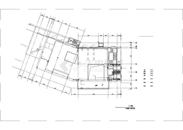 长沙市某新建楼盘3层售楼处全套给排水系统设计CAD图纸-图一
