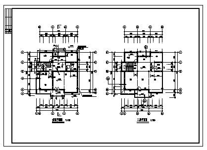 三层新中式小户型别墅建筑施工cad图(带阁楼设计，共七张)-图一