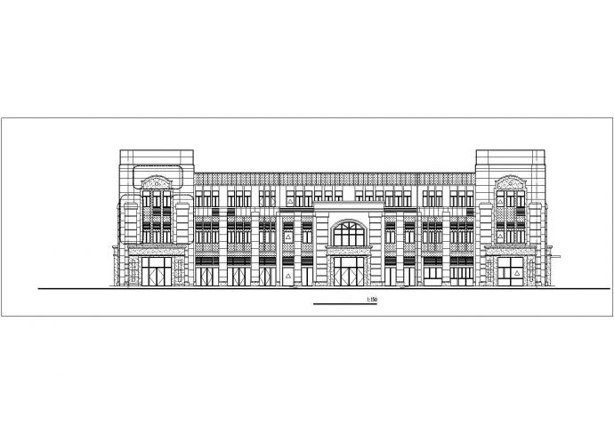 3600平米3层框架结构商业综合楼全套建筑设计CAD图纸_图1