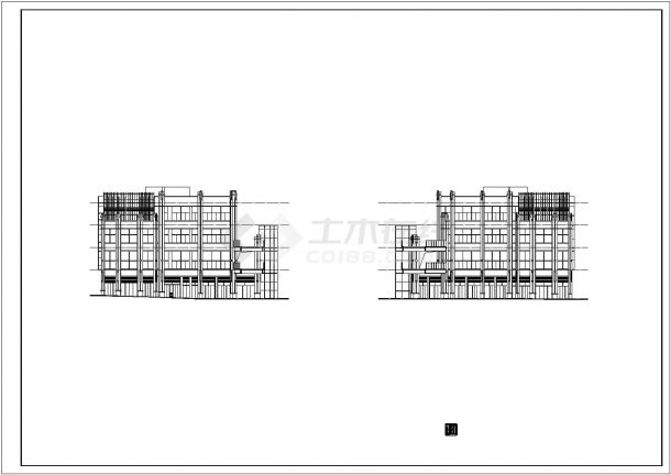 成都市某商业街某4层框架结构商业综合楼全套建筑设计CAD图纸-图二