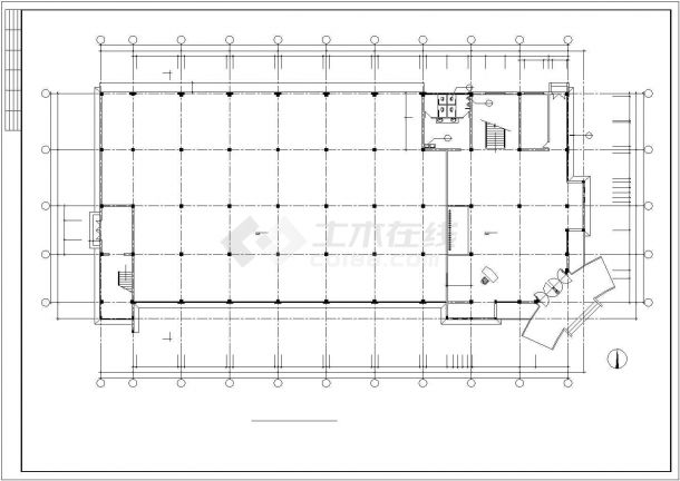 宁波市某工厂2700平米三层框架结构职工食堂建筑+结构设计CAD图纸-图一