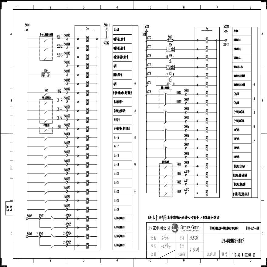110-A2-4-D0204-29 主变压器本体控制信号回路图2.pdf-图一