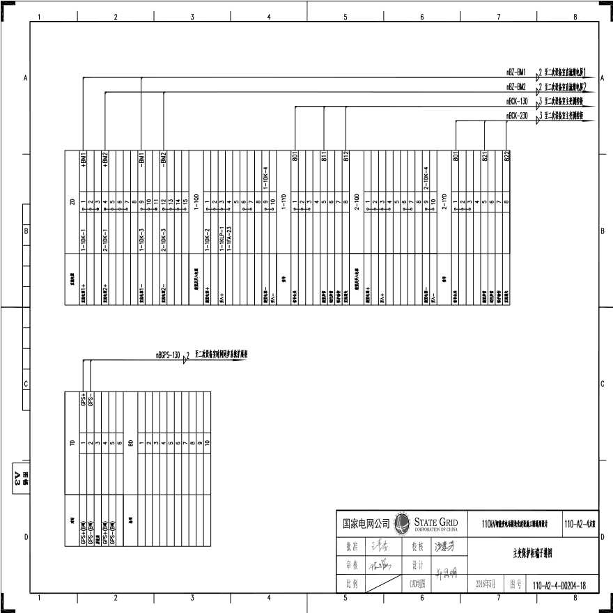 110-A2-4-D0204-18 主变压器保护柜端子排图.pdf-图一