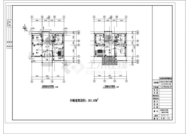 四层住宅楼电气系统设计CAD套图-图二