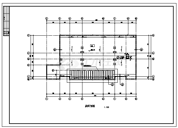 2000平方米四层框架结构菜场建筑施工cad图，共十九张-图二