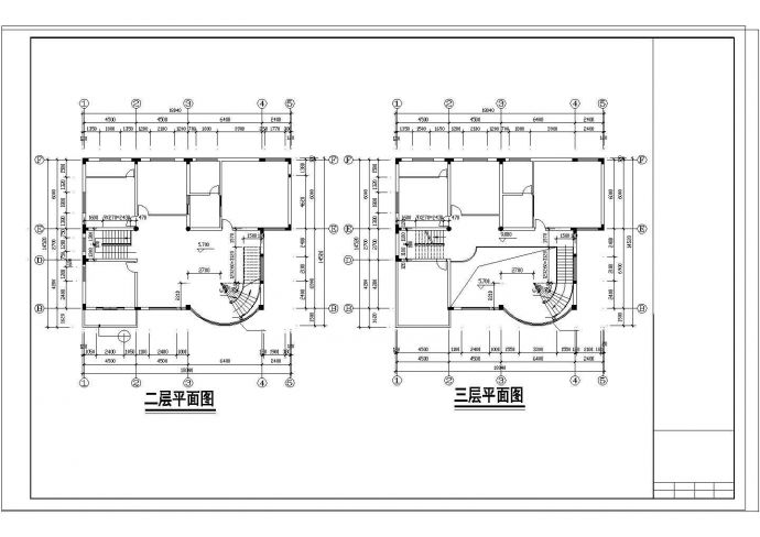 某四层别墅建筑设计cad施工图附效果图_图1