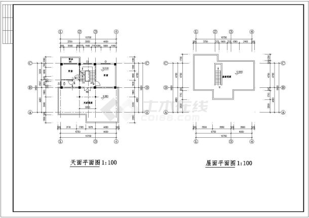 某三层住宅整套建筑设计CAD施工图纸（含效果图）-图一