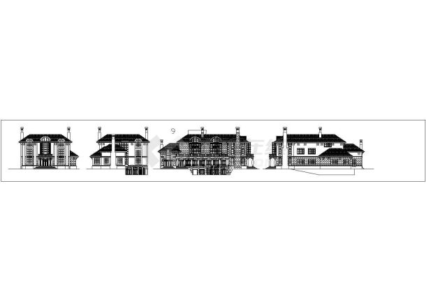 某现代商业高档独栋别墅建筑全套详细方案设计施工CAD图纸-图二