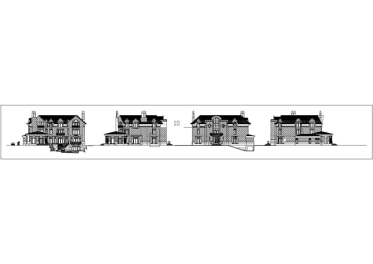 某现代商业高档独栋别墅建筑全套详细方案设计施工CAD图纸