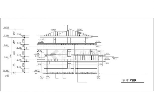 某现代花园小区特色样板别墅建筑详细方案设计施工CAD图纸-图一