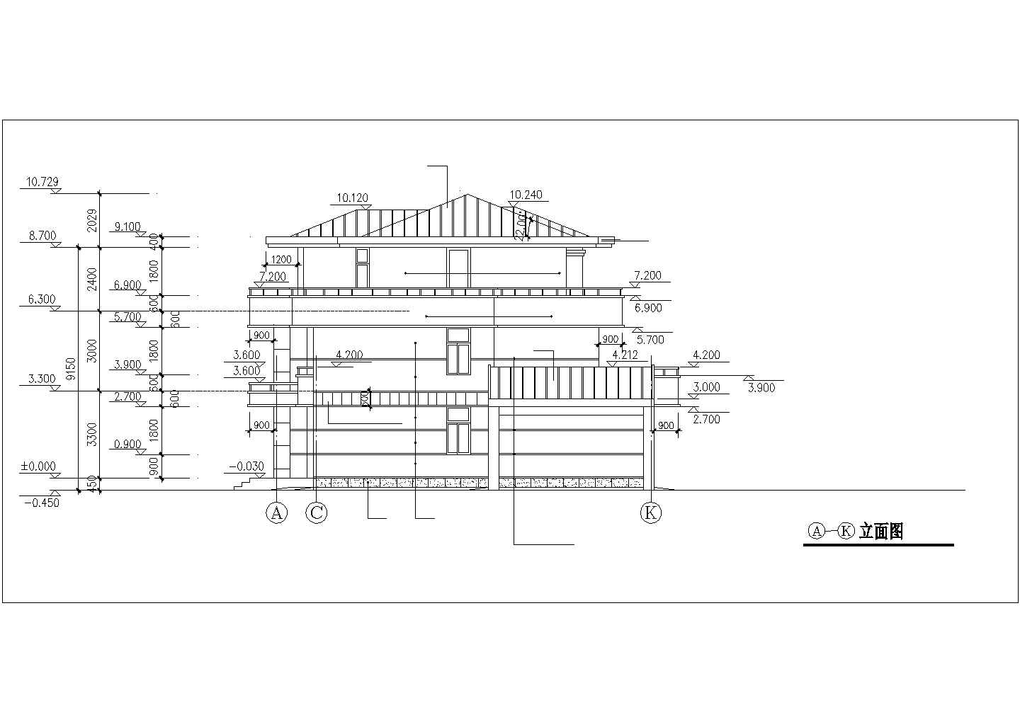 某现代花园小区特色样板别墅建筑详细方案设计施工CAD图纸