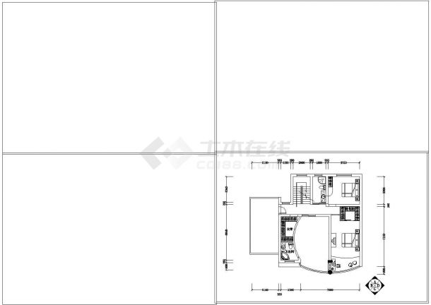某现代竹苑小区商用特色别墅建筑详细方案设计施工CAD图纸-图一