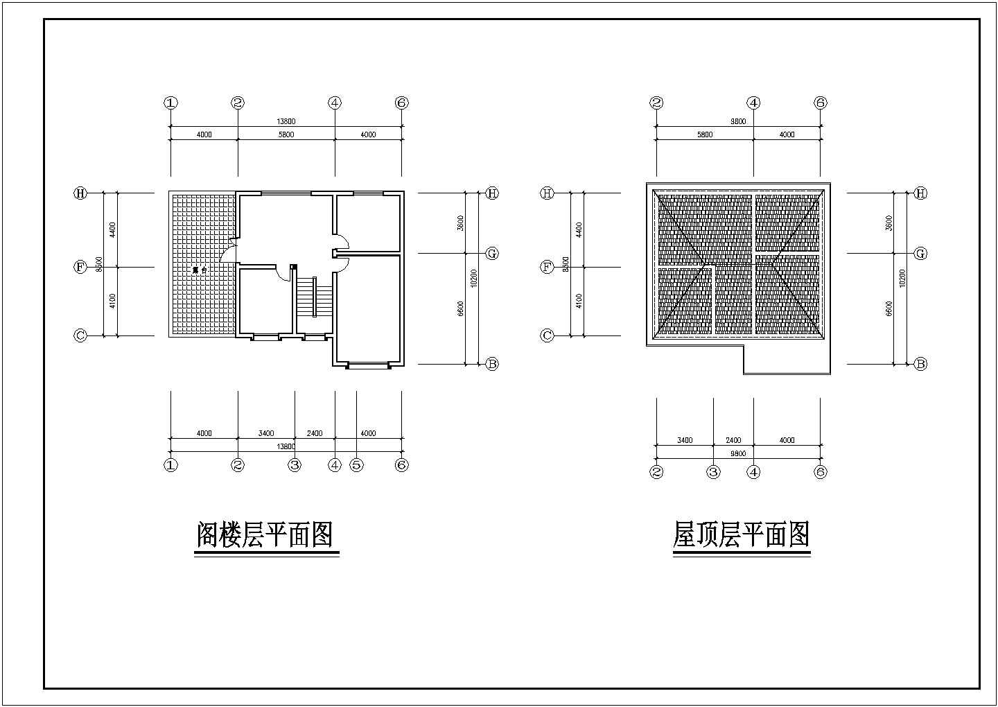 某度假区单栋小别墅建筑详细方案设计施工CAD图纸