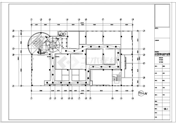 郑州某100㎡多层框架结构学校教学楼水电设计cad施工图-图一