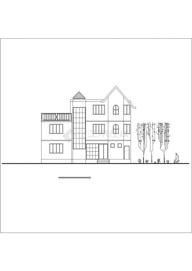 某山庄别墅区独栋多层别墅建筑详细方案设计施工CAD图纸-图一