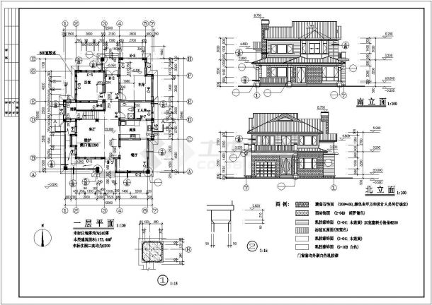 某山庄别墅区独栋多层商住别墅建筑详细方案设计施工CAD图纸-图二