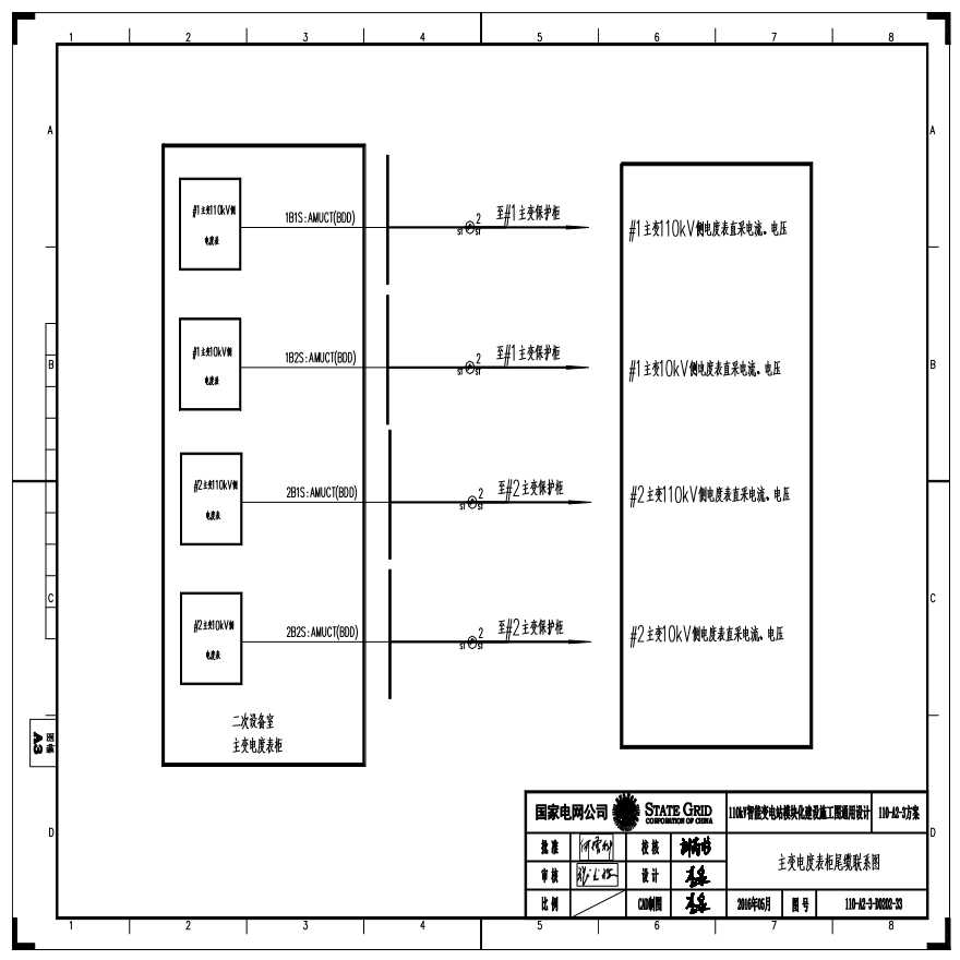 110-A2-3-D0202-33 主变压器电度表柜尾缆联系图.pdf-图一