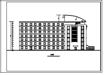 办公楼设计_六层现代风格办公楼建筑设计cad图，共十一张-图一