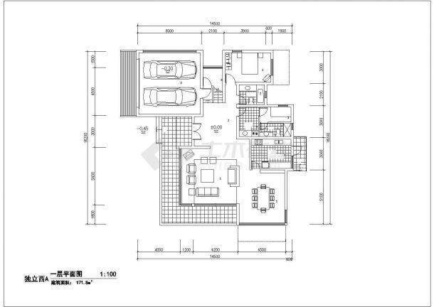 某山庄别墅区独立别墅建筑全套设计方案施工CAD图纸-图一