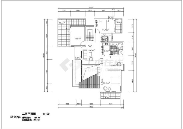 某山庄别墅区独立别墅建筑全套设计方案施工CAD图纸-图二