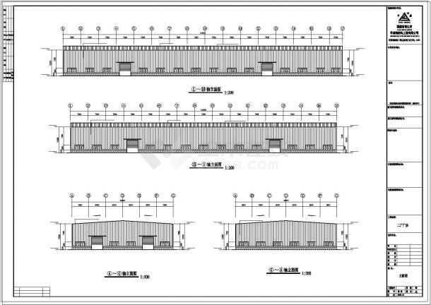 厂房设计_某地40米跨度钢结构厂房建筑设计cad施工图-图二