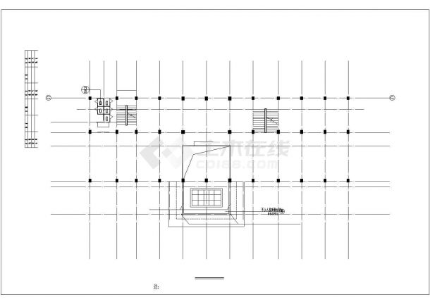 办公楼设计_3165平米企业五层办公楼建筑设计cad扩初图-图二