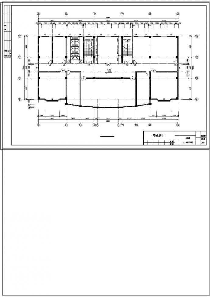 办公楼设计_40mX18m五层办公楼建筑设计施工cad图纸_图1
