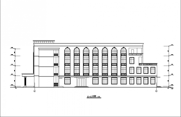 三套学校食堂综合楼建筑设计施工cad图纸（含说明）_图1