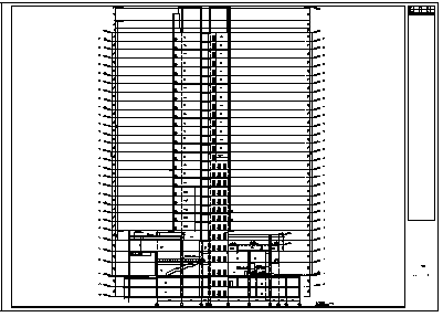 某市三十一层带地下二层现代风格国际星级酒店建筑施工cad图纸-图一