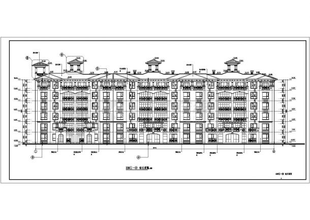 湖州市某小区3380平米6层砖混结构住宅楼平立剖面设计CAD图纸-图一