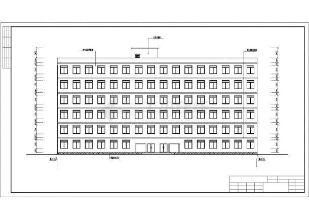 常州市某市政单位4350平米六层框架结构办公楼全套建筑设计CAD图纸-图二