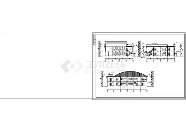 某地区二层食堂建筑设计cad施工图纸-图二