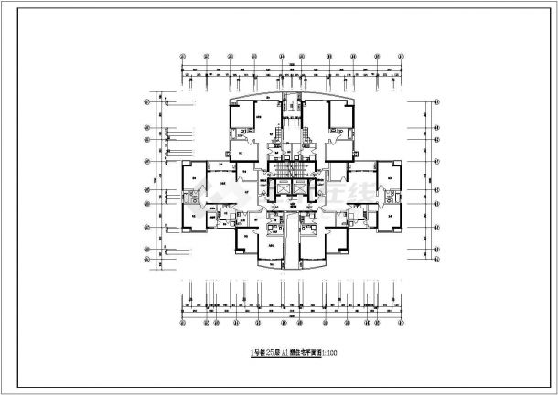 4栋24-30高层住宅平面图CAD图纸-图二
