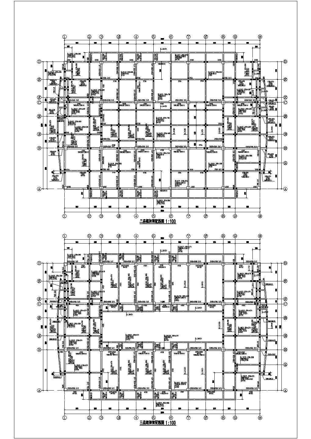 湘潭市某建筑公司6层框架结构职工宿舍楼全套结构设计CAD图纸