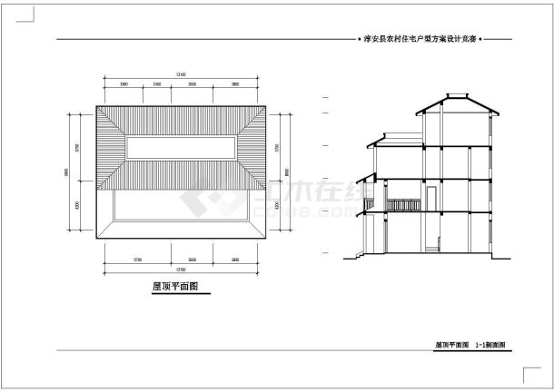 四层别墅建筑设计cad施工图及效果图-图二