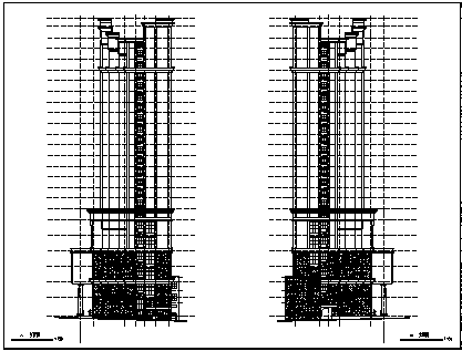 某三十三层框架剪力墙结构酒店办公综合体建筑施工cad图-图二