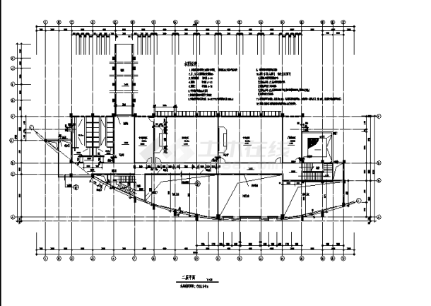 二套中学图书馆综合楼建筑设计施工cad图纸（含说明）-图一