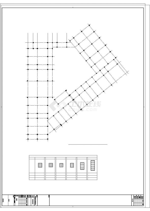 杭州某三层幼儿园建筑与结构cad施工图纸-图一