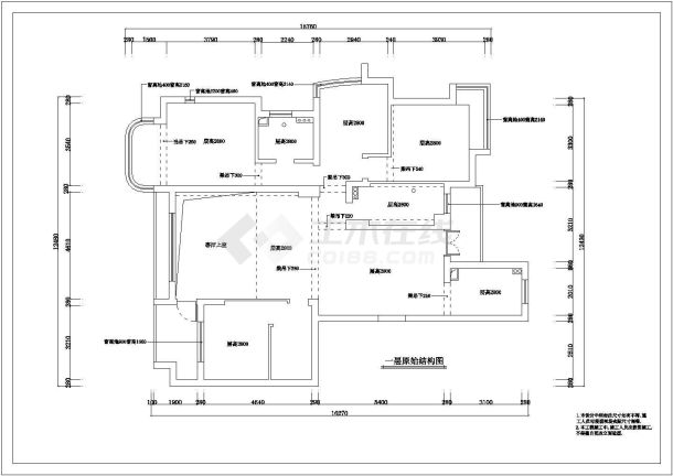 别墅时代广厦装修施工图CAD图纸-图一