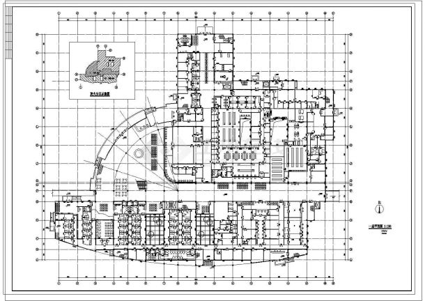 某21760㎡四层三甲医院门诊综合楼初步设计cad施工图纸含每层面积-图一