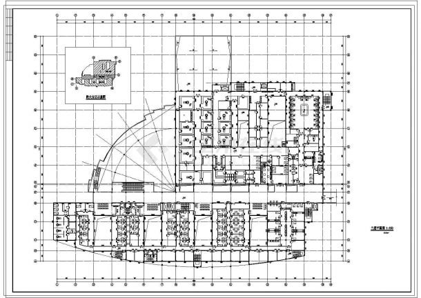 某21760㎡四层三甲医院门诊综合楼初步设计cad施工图纸含每层面积-图二