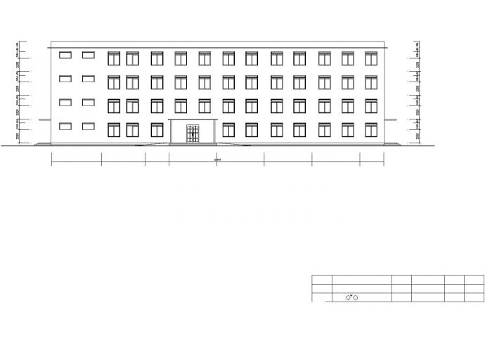 莆田市某学校3300平米4层框架结构办公楼平立剖面设计CAD图纸_图1