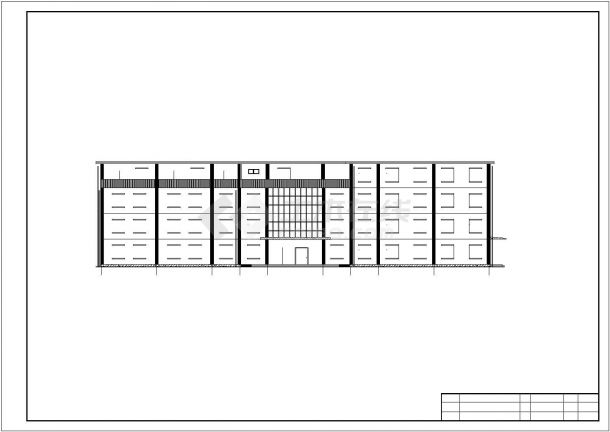 南阳市第七中学3300平米4层框架结构办公楼平立剖面设计CAD图纸-图一
