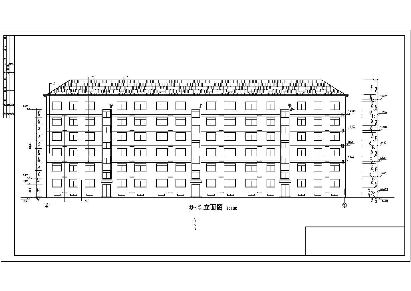 4000平米7层砌体结构住宅楼建筑CAD设计图纸（含阁楼层）