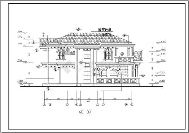 某地区两层别墅建筑设计施工图带效果图-图一