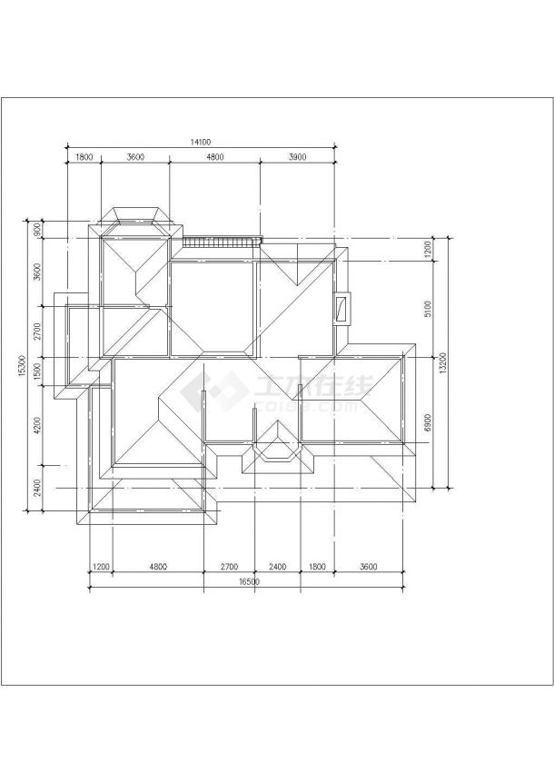 2层独栋别墅cad建筑设计施工图（含效果图）-图一